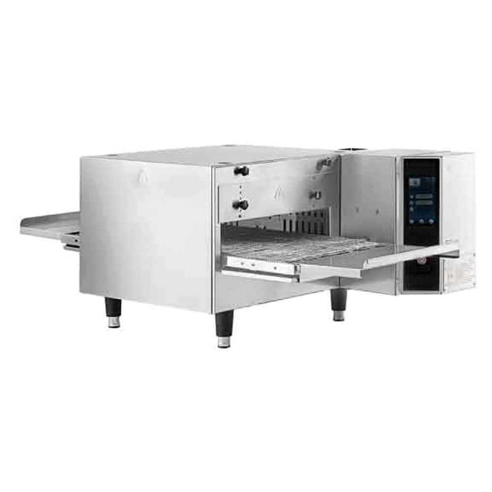 Horno eléctrico de banda para pizzas MIGSA NTE-1620 de 43 cm de entrada, gabinete de acero inoxidable y control digital lateral