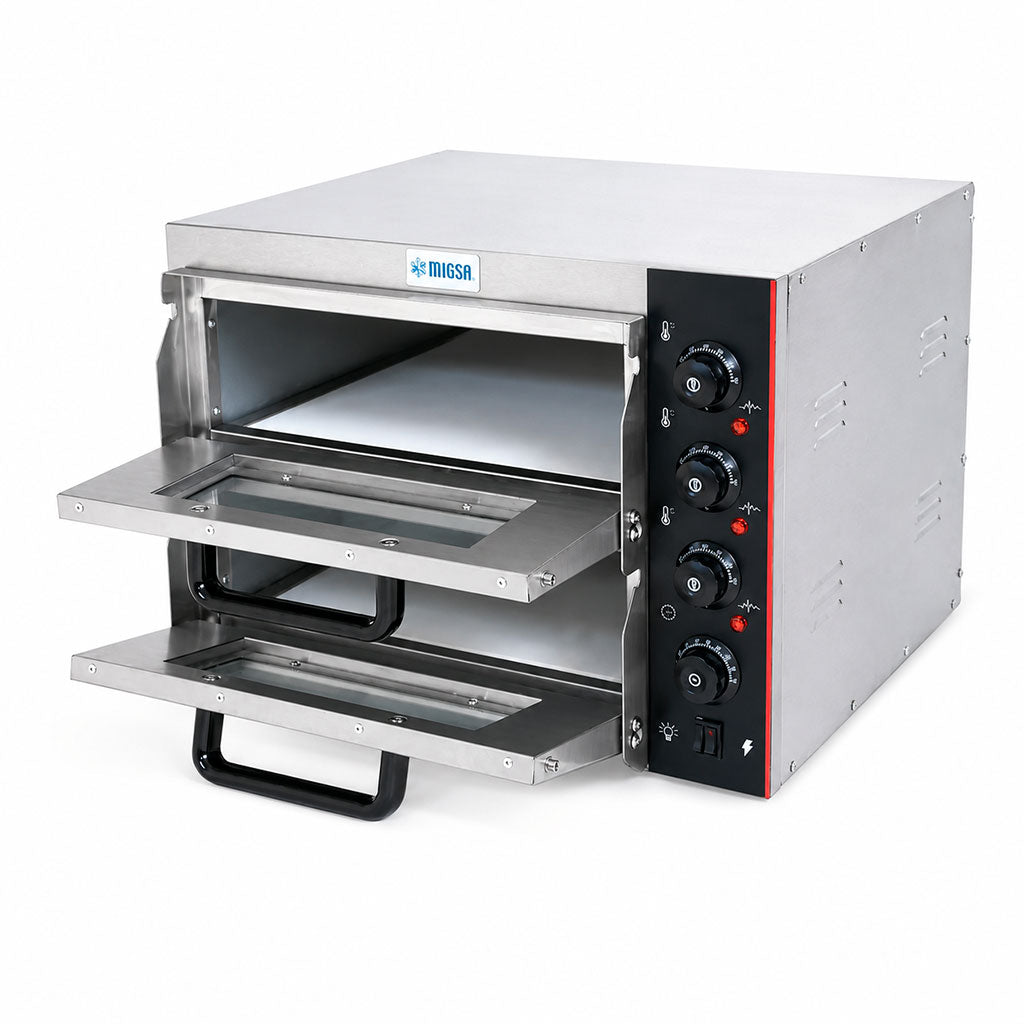 Horno eléctrico para pizza Migsa HPD-2 de 2 cámaras