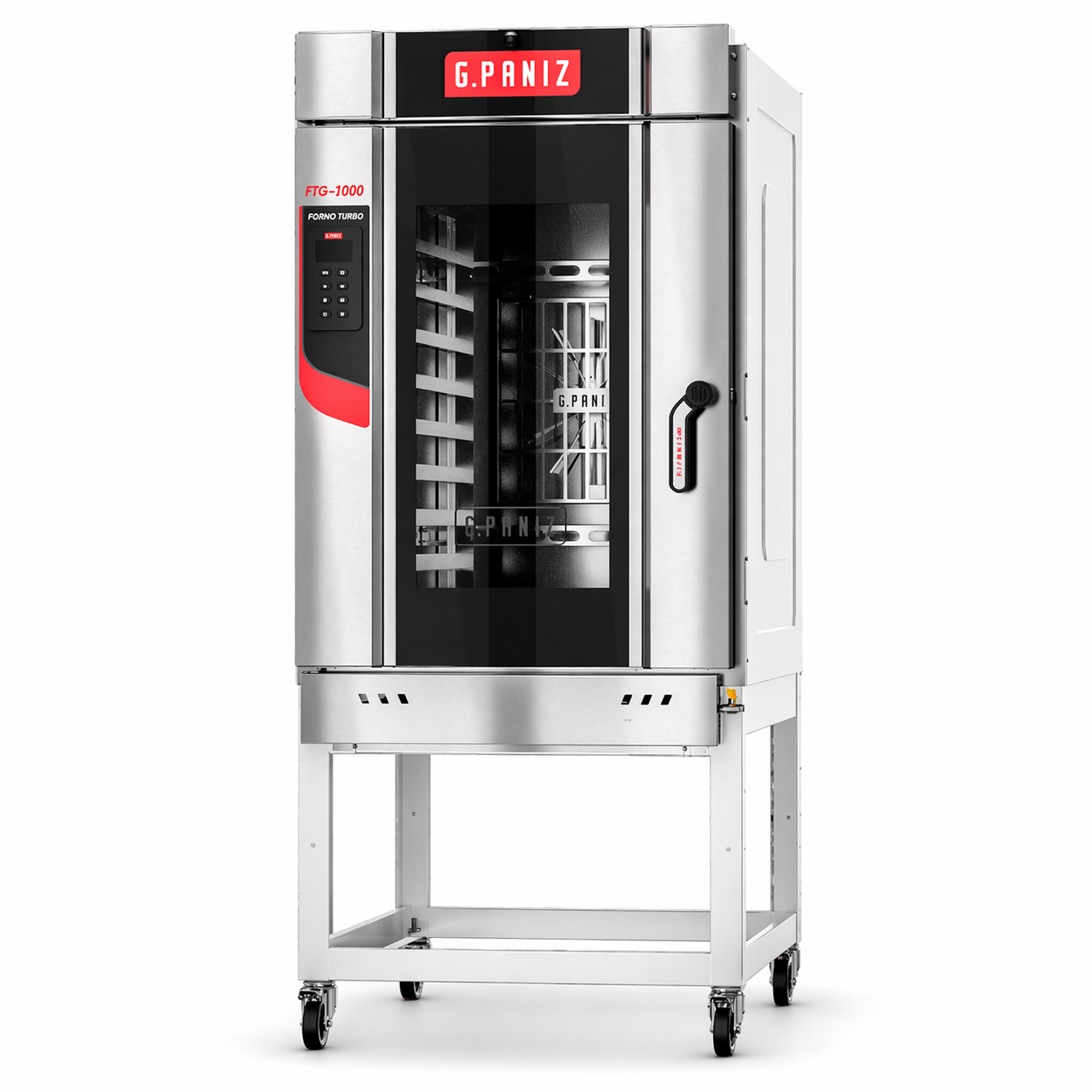 Horno para pan GPaniz FTG-3000 a gas de acero inoxidable con puerta cerrada