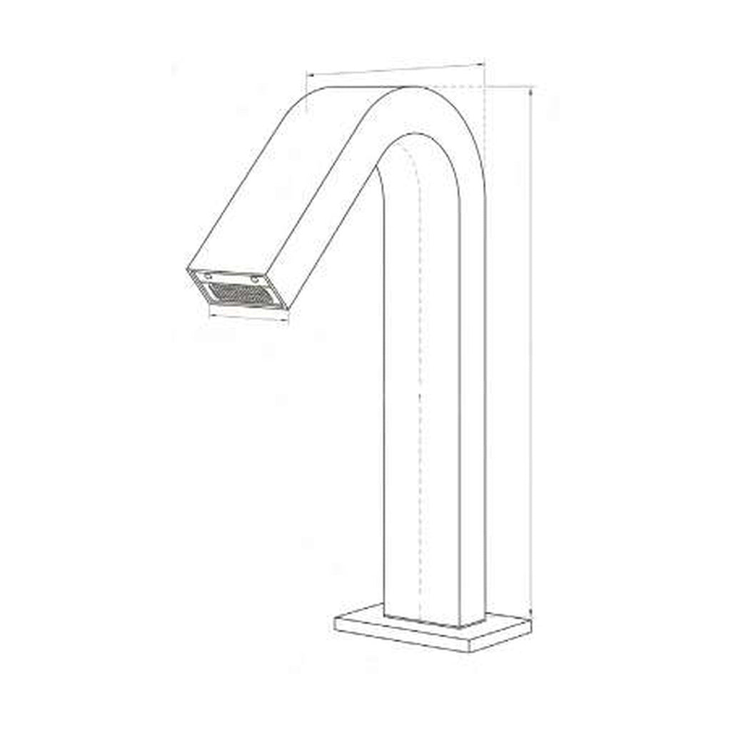 Plano dimensional oficial MIGSA AT6155AB para lavabo, altura 230 mm