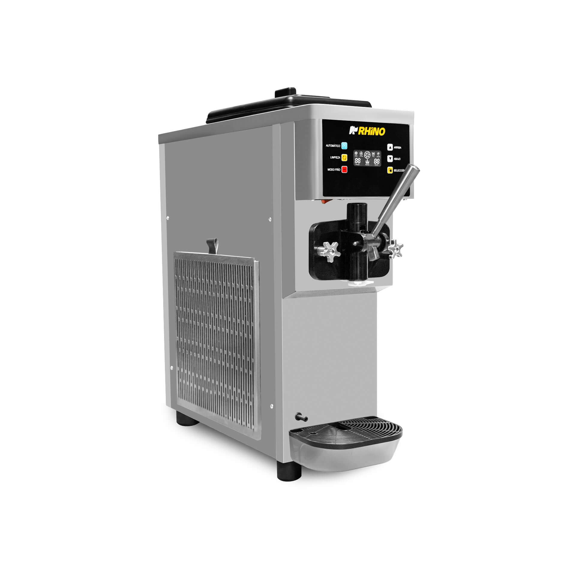 Máquina de helado soft Rhino con depósito de 6 litros para negocio