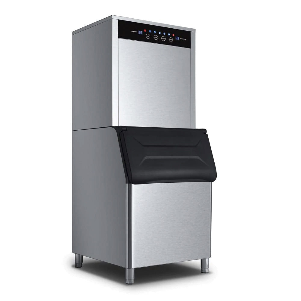 Fabricadora de hielo industrial MIGSA HB-500 con depósito independiente 180 kg, fotografía del modelo comercial