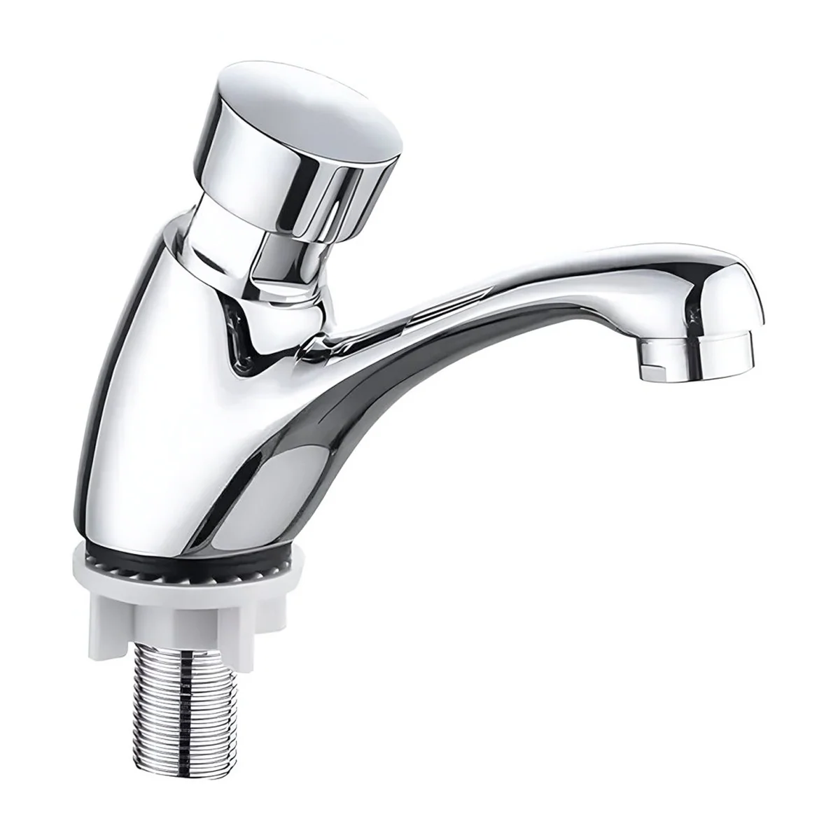Llave para lavabo MIGSA BXF-EF2 con accionador de pulso manual y acabado cromado