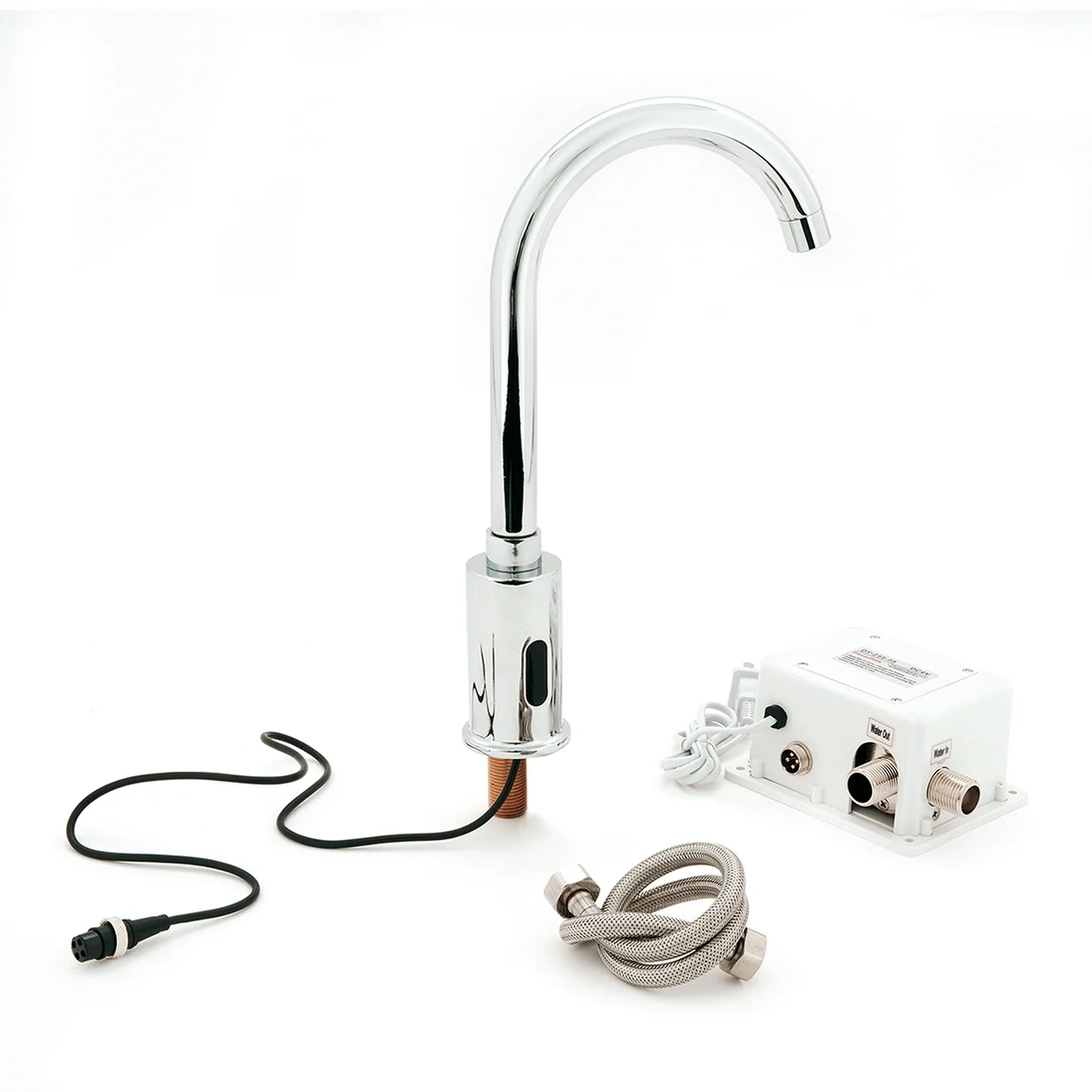 Llave electrónica MIGSA BXF-EF22 con sensor y cuello de ganso para lavabo de cirujano, kit de instalación