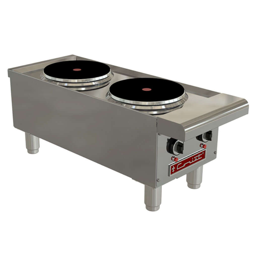 Parrilla eléctrica Coriat PCV-2-E Master vista en ángulo