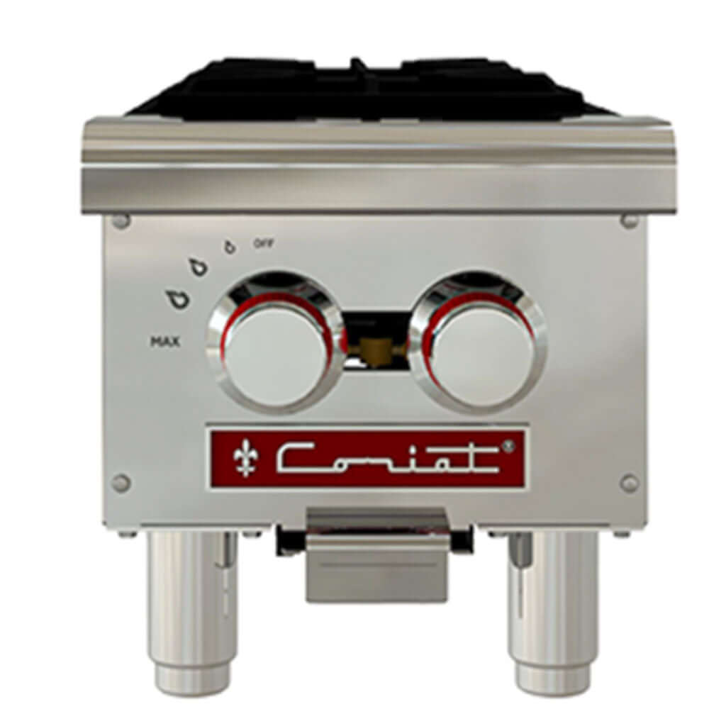 Parrilla industrial 2 quemadores Coriat PCV-2 Master vista frontal