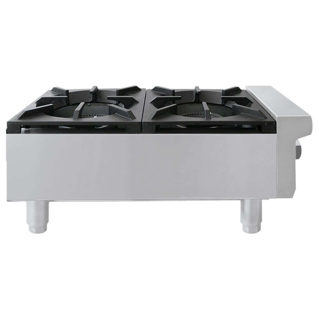 Parrilla industrial de gas Drago CG-20 en acero inoxidable vista lateral