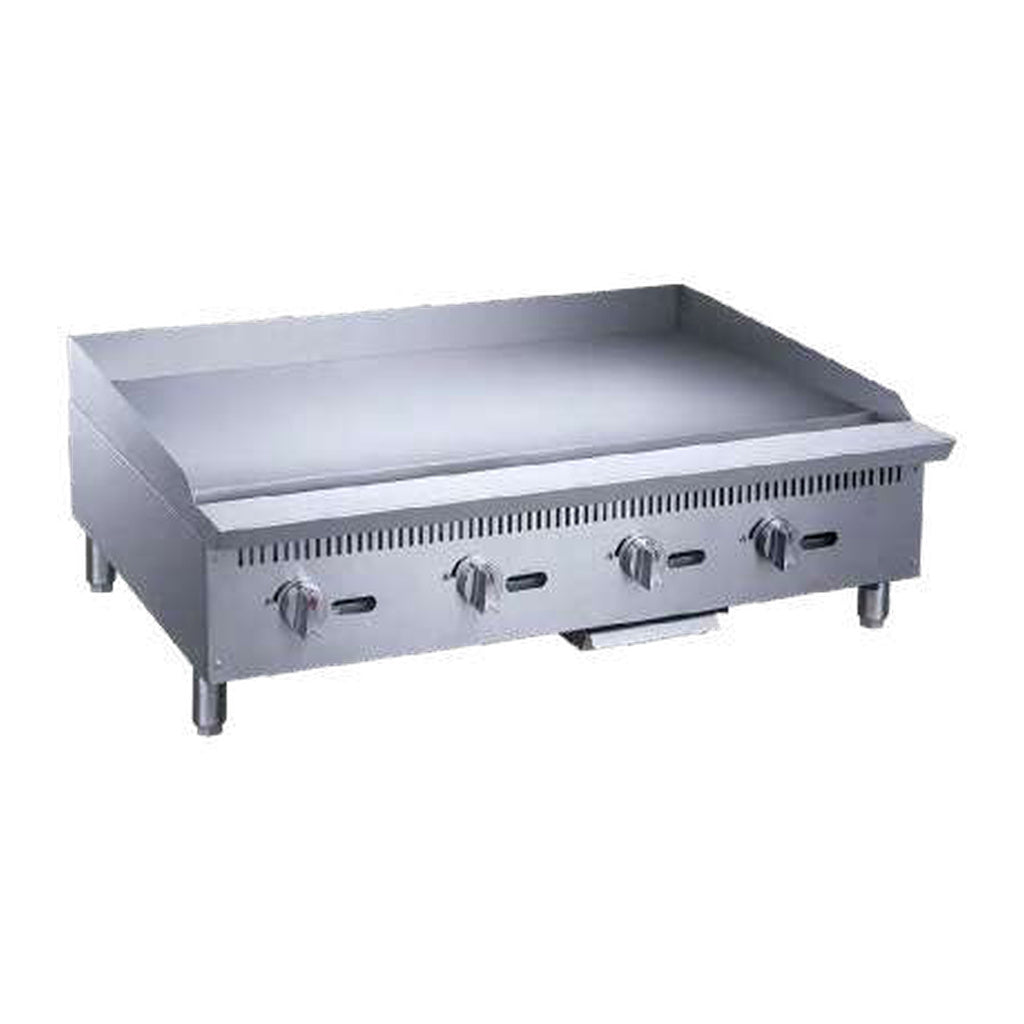 Plancha industrial a gas MIGSA MGRG48MG de cuatro quemadores y frente de 121.9 cm, fotografía oficial