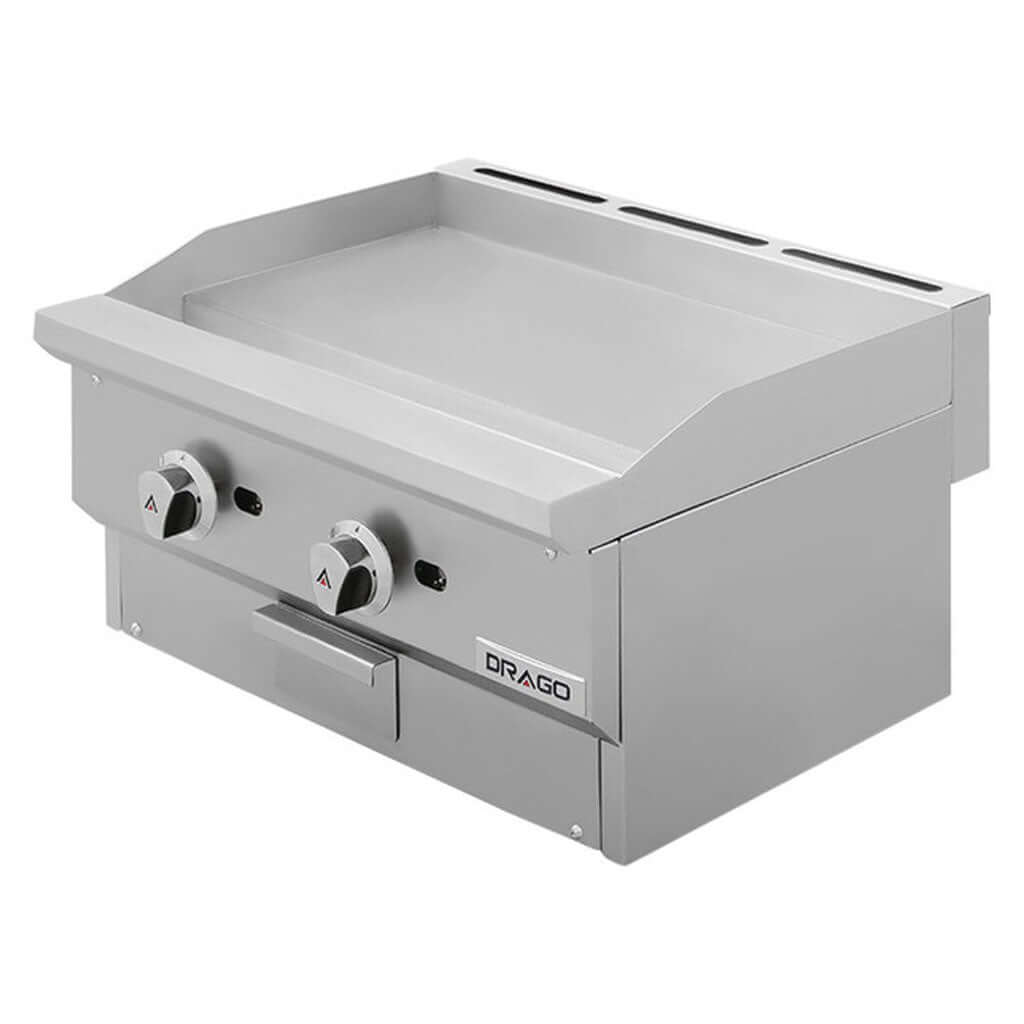 Plancha industrial Drago PG-2 Slim de 2 quemadores vista frontal