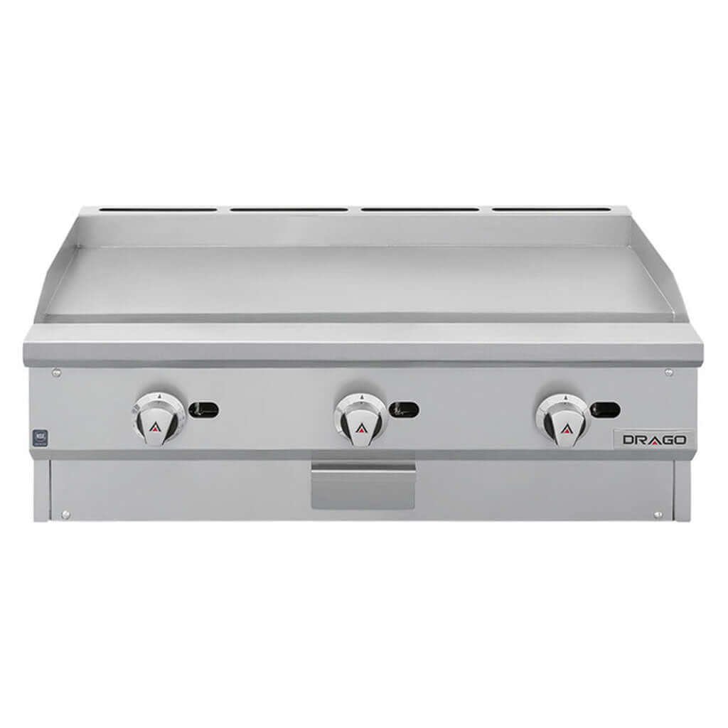 Plancha industrial para restaurante Drago PG-3 Slim vista lateral