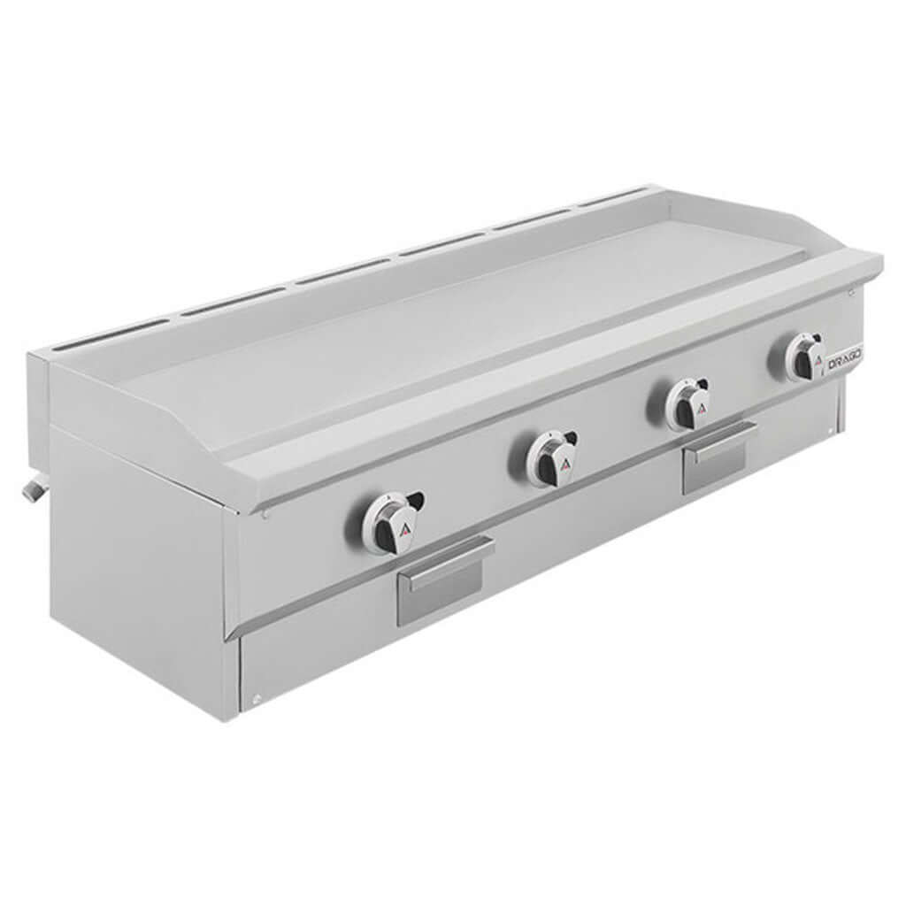 Plancha industrial de cocina Drago PG-4 Slim con placa de acero pulido de 1/2 pulgada