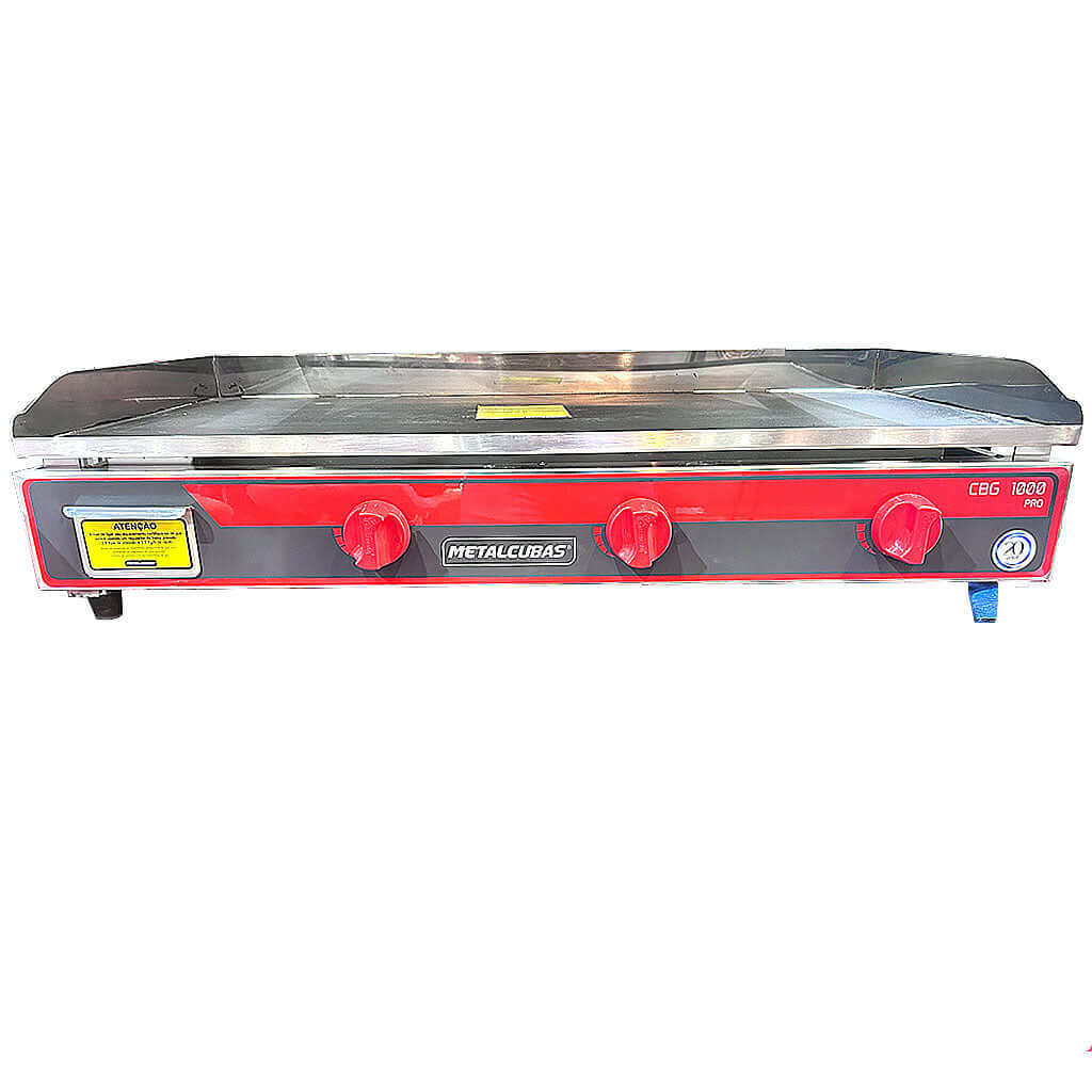 Plancha para cocinar de acero inoxidable Metalcubas modelo CBG1000 PRO vista completa