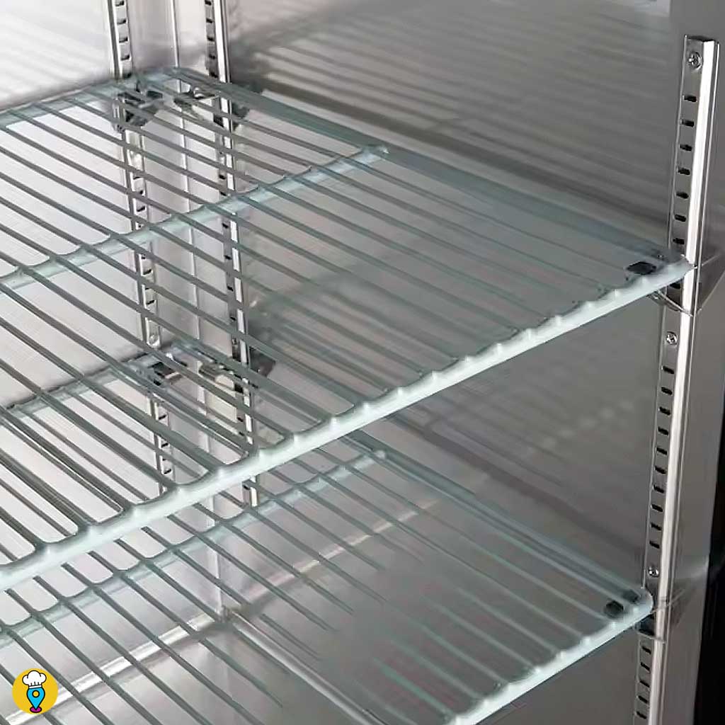 refrigerador-bajo-barra-icehaus-CBR-2PC-SS-01-puerta-abierta-parrillas-interior