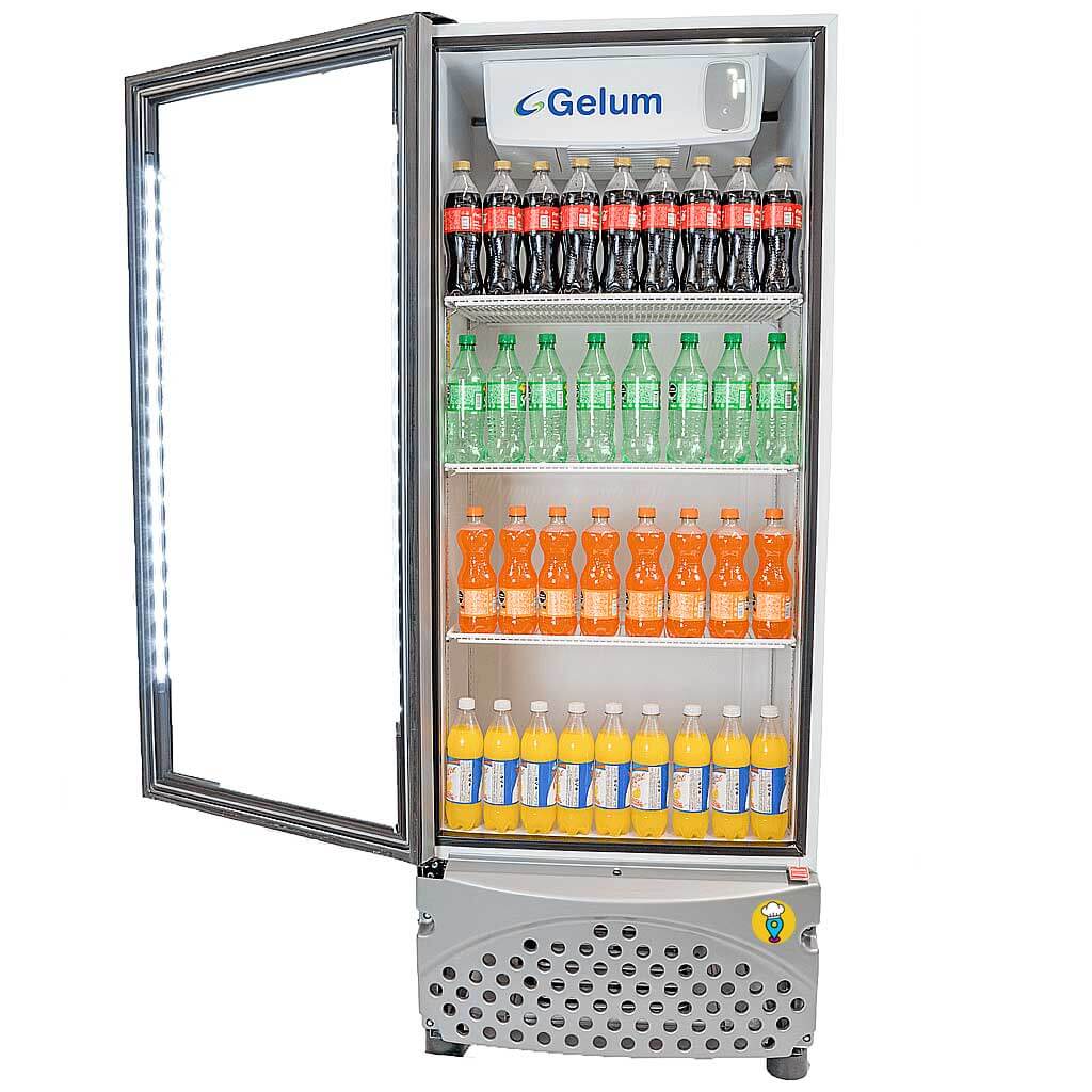 refrigerador-con-puerta-de-vidrio-Gelum-VR-17-G-puerta-abierta-con-producto