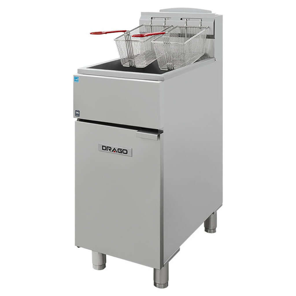 Freidora industrial Drago FG-17 RS E con 3 quemadores de hierro fundido
