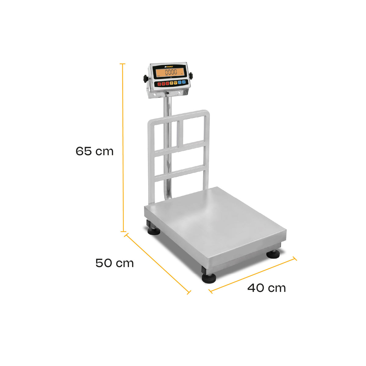 Medidas de báscula RHINO BAPAG-200, 40 por 50 por 65 centímetros