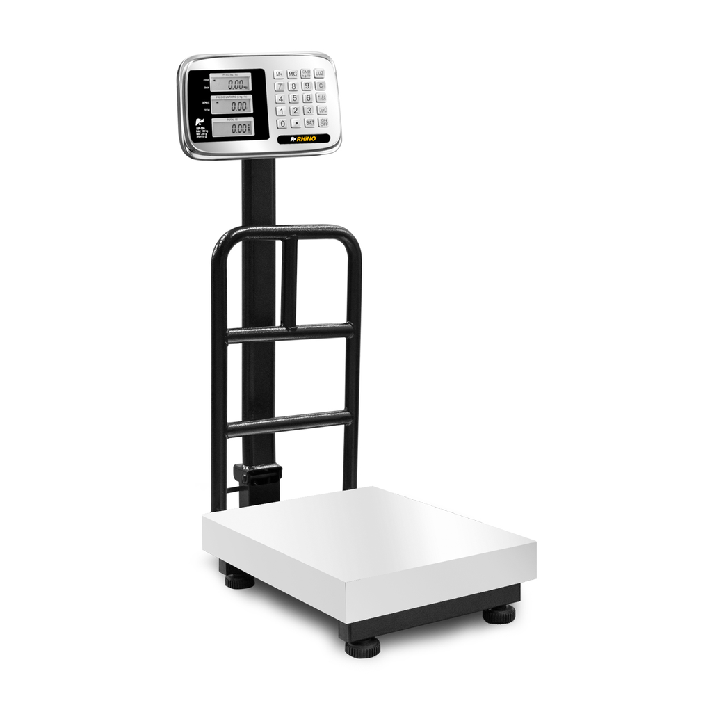 Báscula RHINO BP-100 de 100 kg con plataforma inoxidable y pantalla doble, portada original