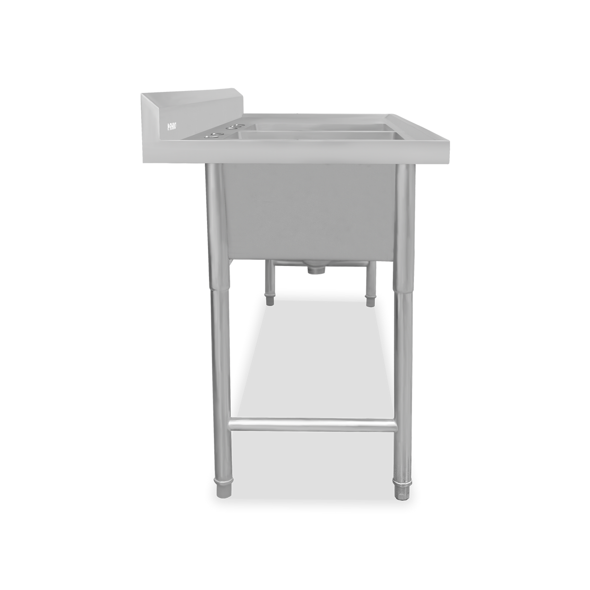 Perfil lateral del fregadero de acero inoxidable RHINO FREGA-2T con patas ajustables