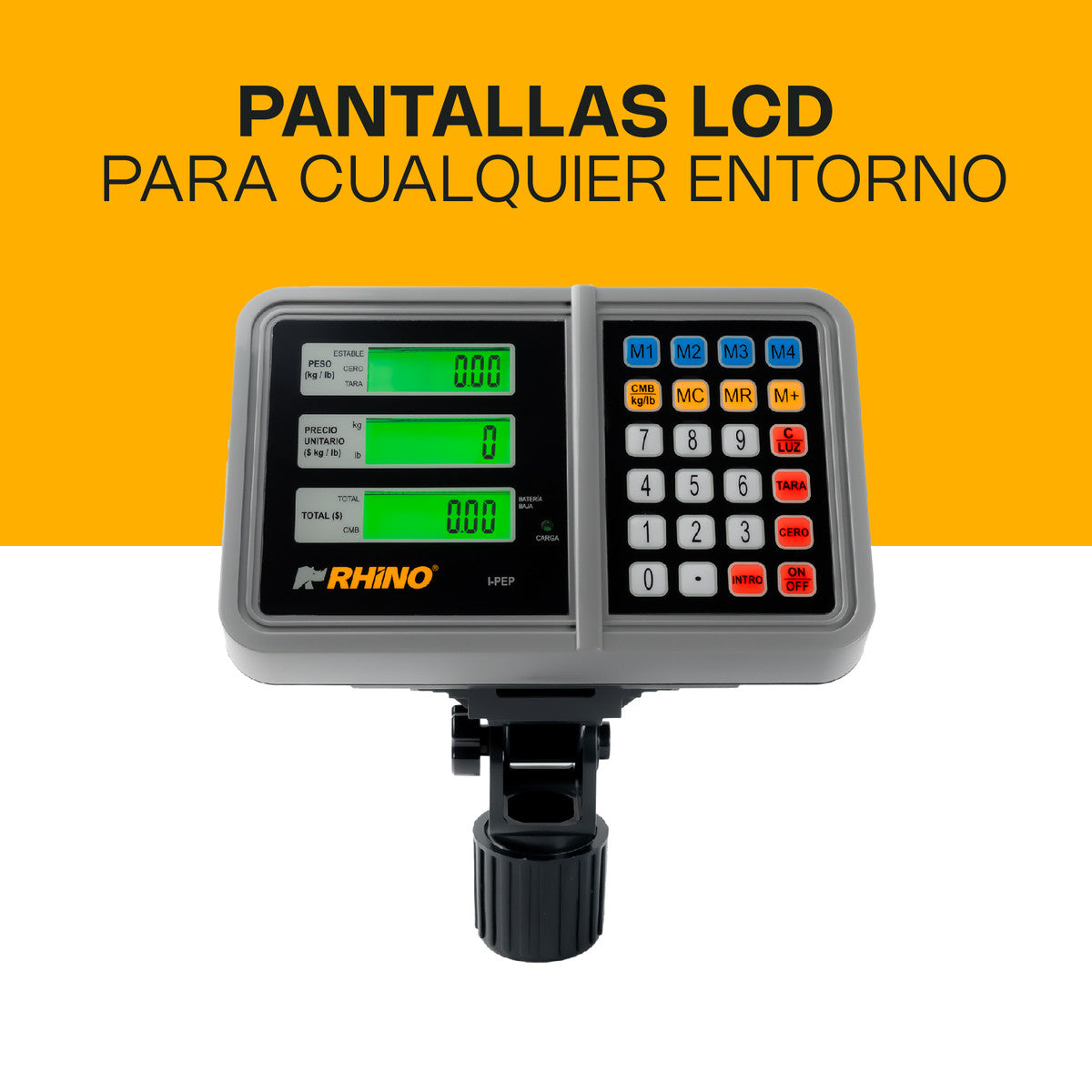 Indicador RHINO I-PEP y sus pantallas de peso precio total