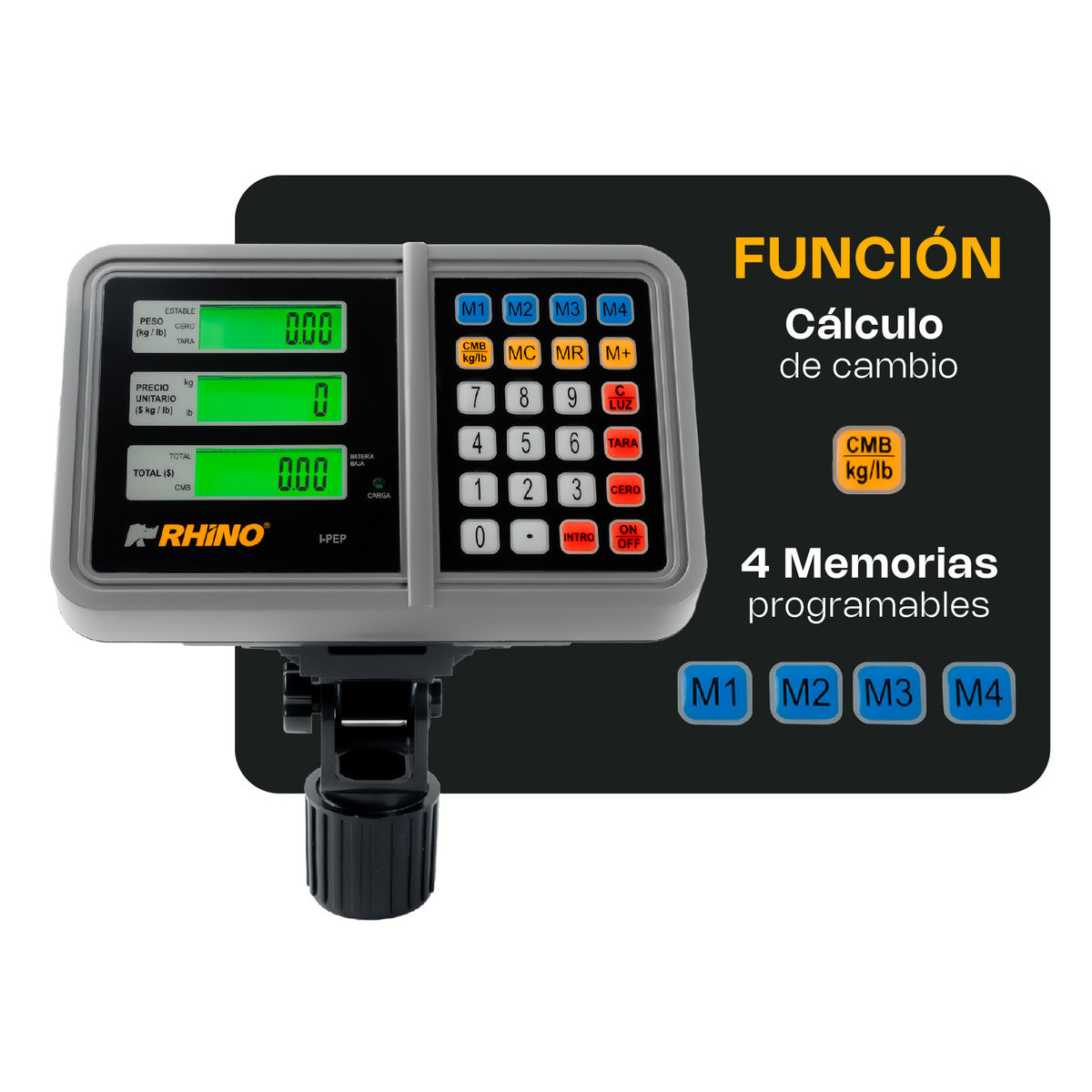 RHINO I-PEP funciones de cálculo de cambio y memorias de acceso directo