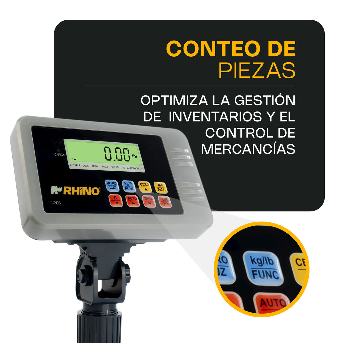RHINO I-PES función conteo de piezas para control de mercancías