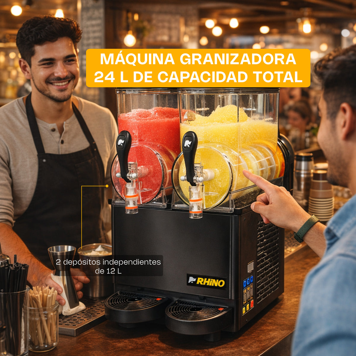 Máquina granizadora RHINO MAGRA-2T 2 x 12 litros — imagen oficial 2