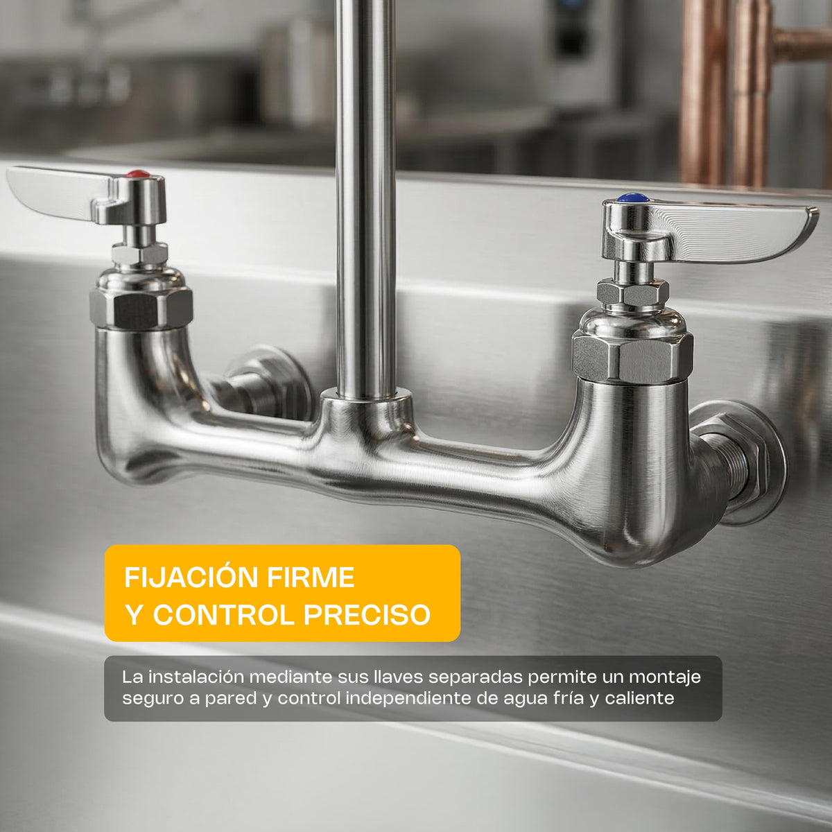Mandos de agua caliente y fría con fijación a pared RHINO MAPREP-M2