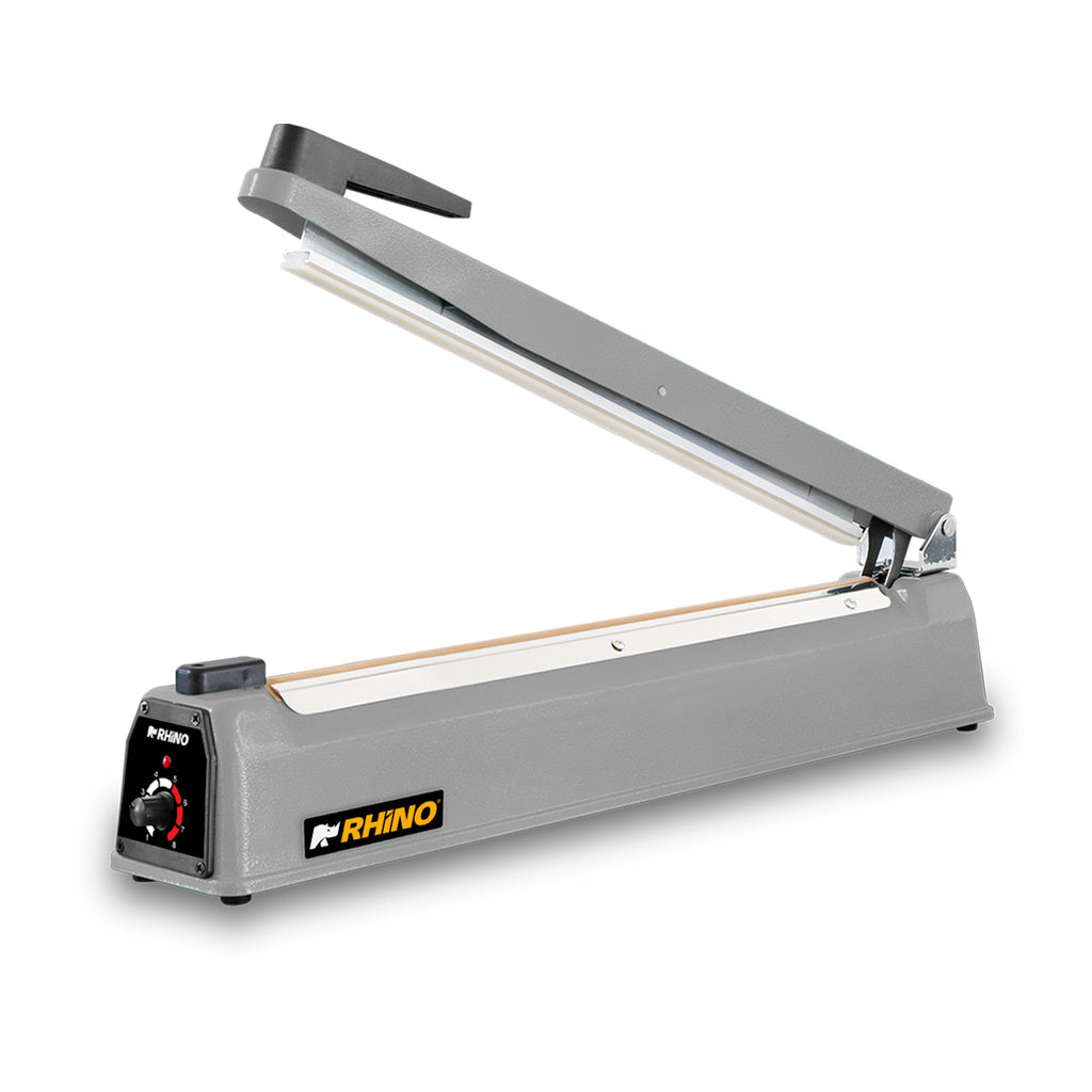 Selladora de impulso RHINO SELIM-300 de 30 cm, fotografía auténtica del producto en vista de tres cuartos