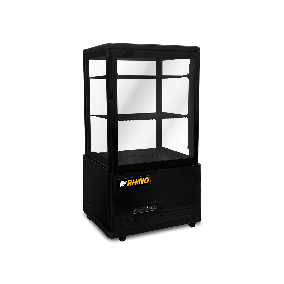 Vitrina refrigerada panorámica Rhino VIVEPA-2 de 60 L, vista exterior en perspectiva
