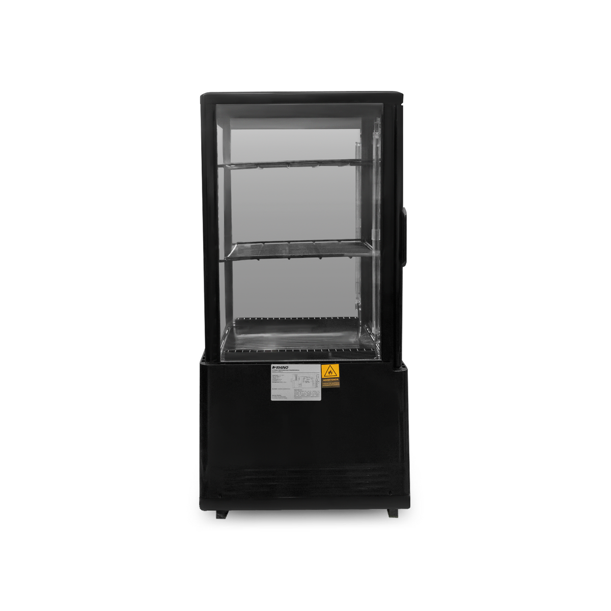Vitrina refrigerada Rhino VIVEPA-2 de 60 L, fotografía posterior con panel de servicio