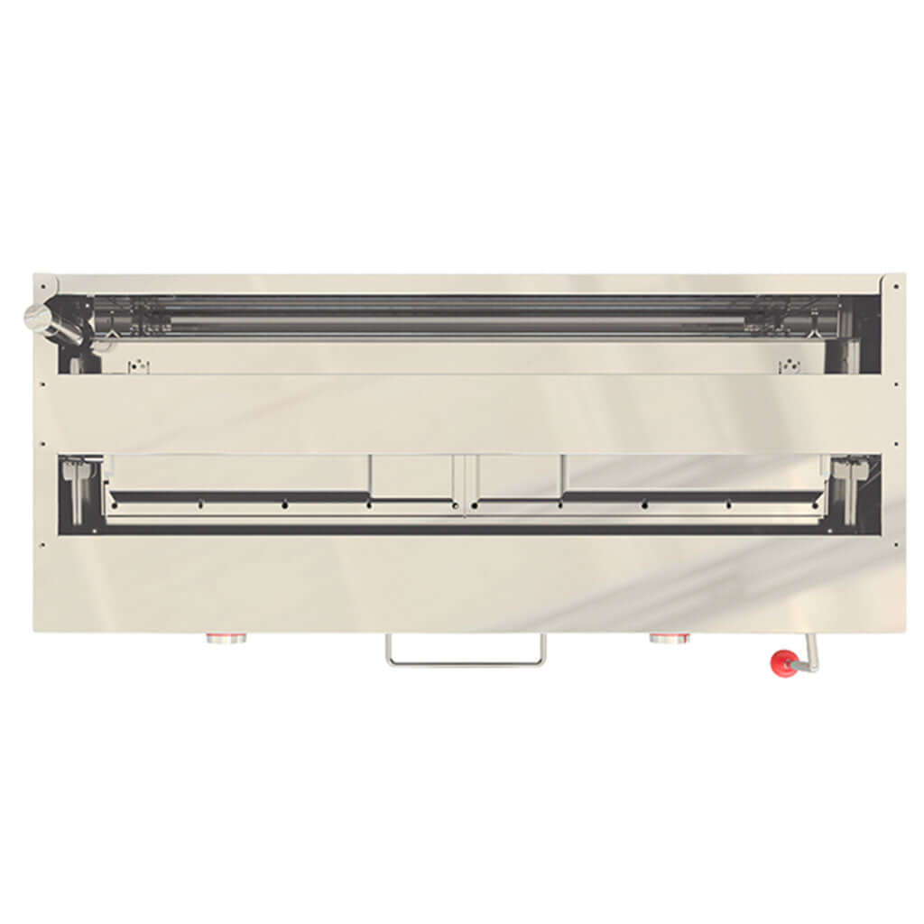 Detalle de quemadores infrarrojos en salamandra para cocina Coriat SC-31.5-G Master, calor directo para gratinado rápido.