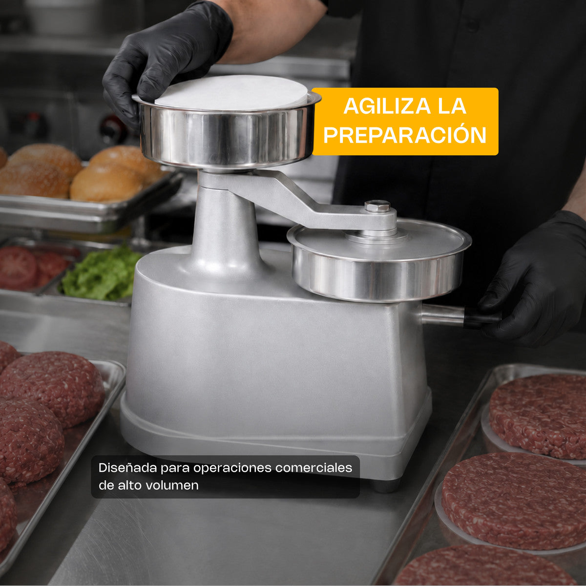 Formadora de hamburguesas VINSON FHAM-13 con palanca de accionamiento manual