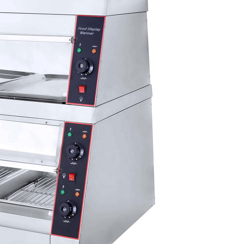 Vitrina caliente Migsa HW-6P vista lateral con cristal