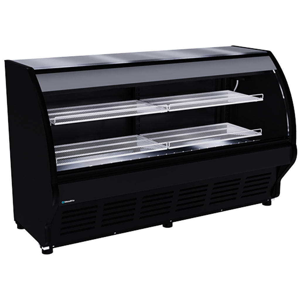 Interior de vitrina refrigerada para mostrador Metalfrio VCM200 con parrillas ajustables e iluminación LED