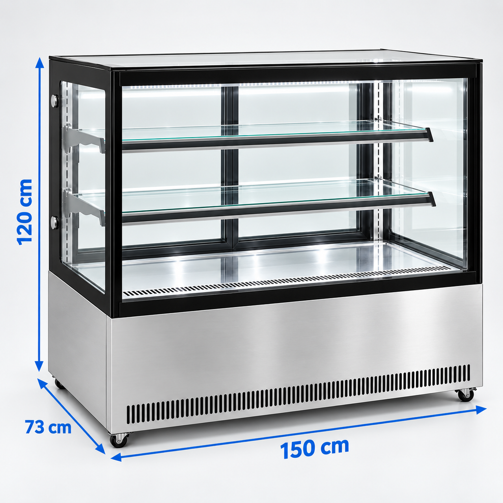 Vitrina refrigerada MIGSA GN-1500R2 con medidas 150 x 73 x 120 cm