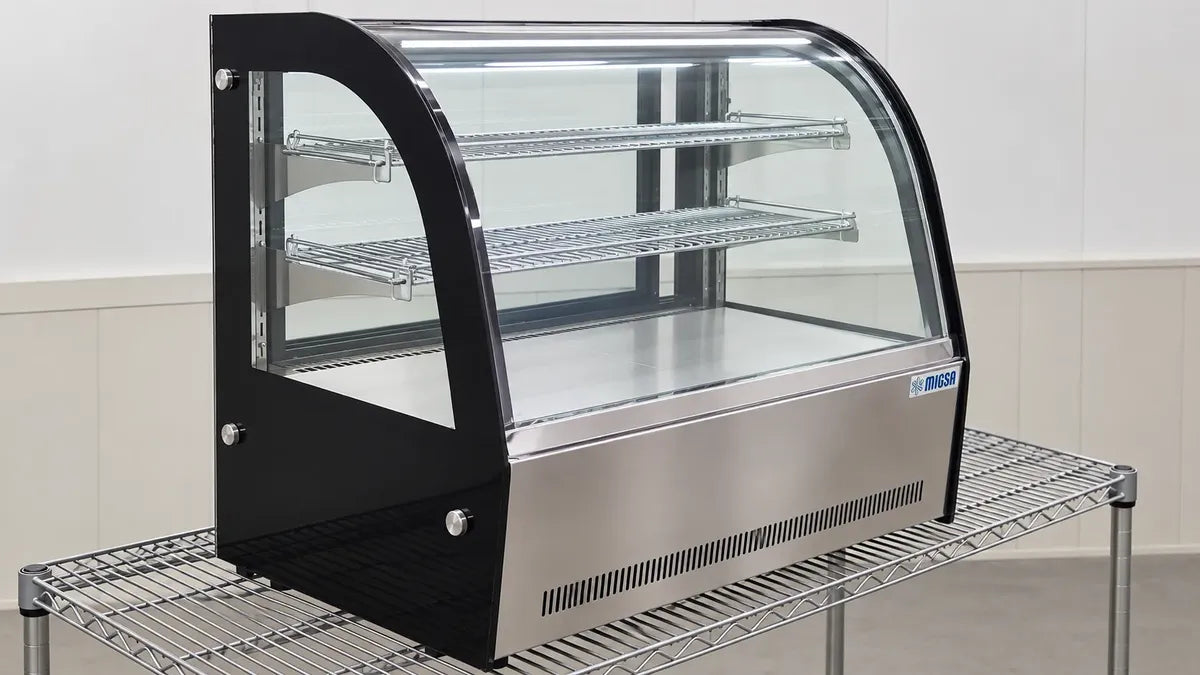 Vista lateral de vitrina refrigerada MIGSA GN-1200CT