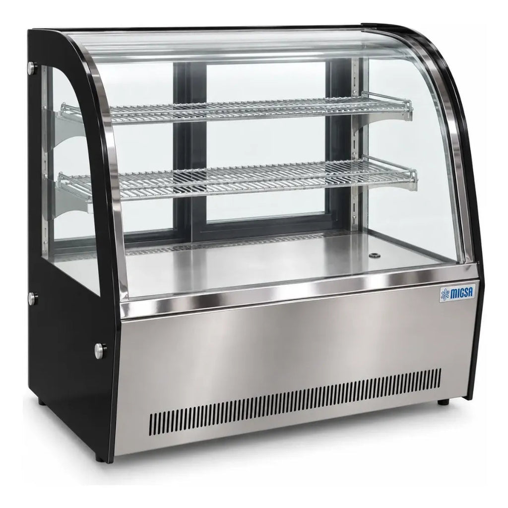 Vitrina refrigerada MIGSA GN-1200CT de 190 litros con cristal curvo