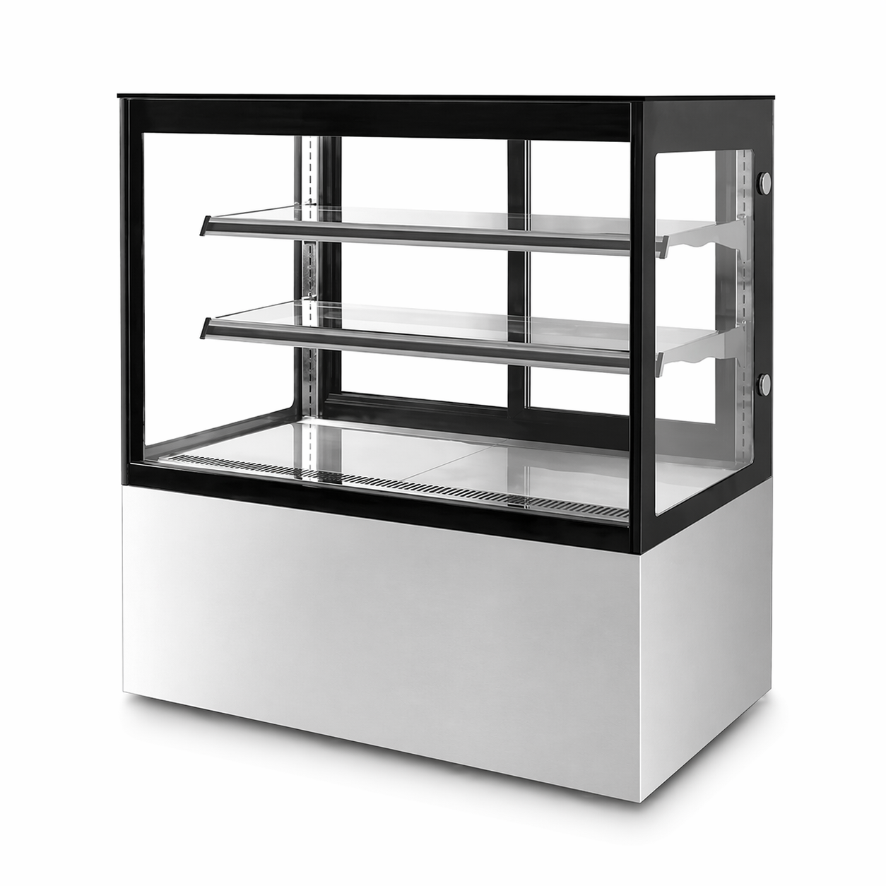 Vitrina refrigerada Migsa GN900R2 de piso con vidrio recto de 90 cm para exhibición comercial.