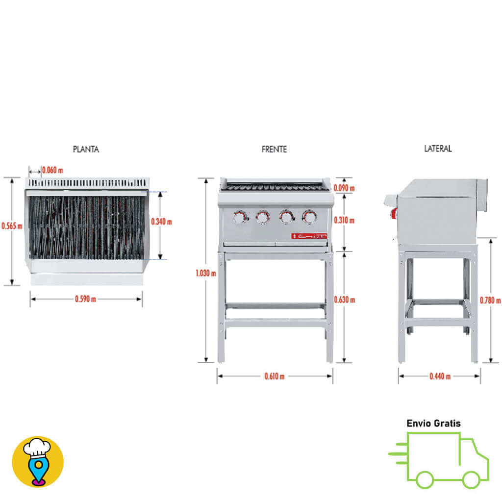 Asador 2 Secciones CORIAT - ACH-2 PETIT-Asadores-CORIAT-ElLugarDelChef.com