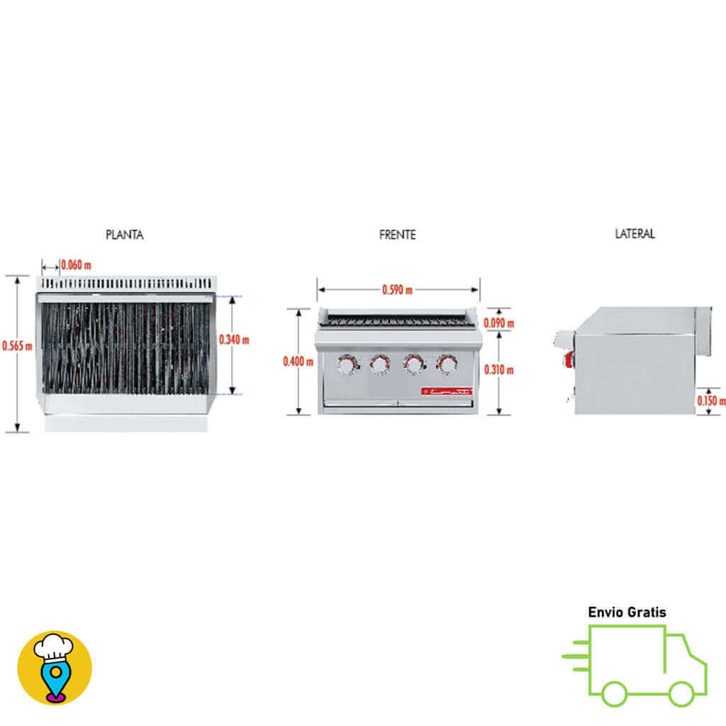 Asador 2 Secciones CORIAT - ACH-2 PETIT-Asadores-CORIAT-ElLugarDelChef.com