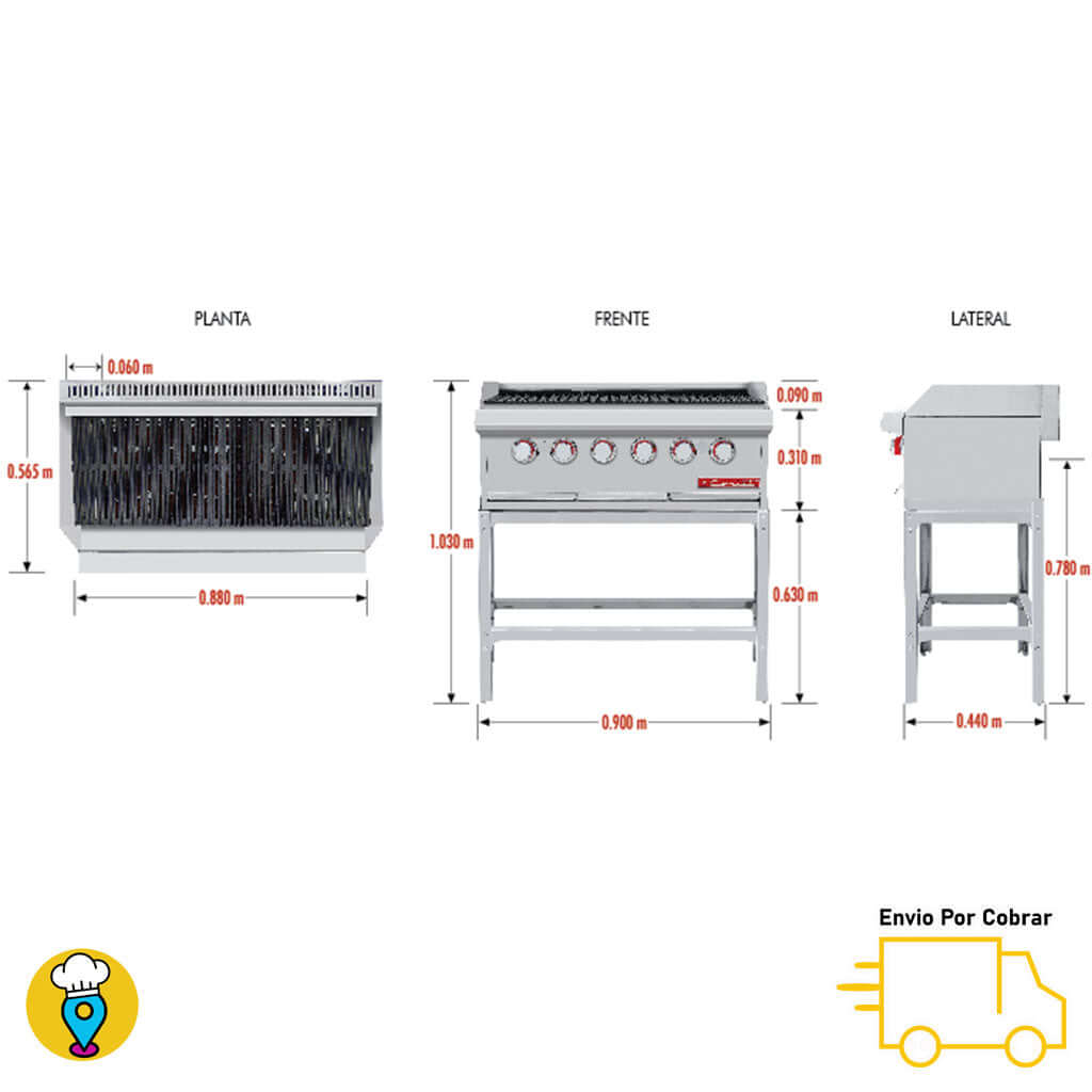 Asador 3 Secciones CORIAT - ACH-3 PETIT-Asadores-CORIAT-ElLugarDelChef.com