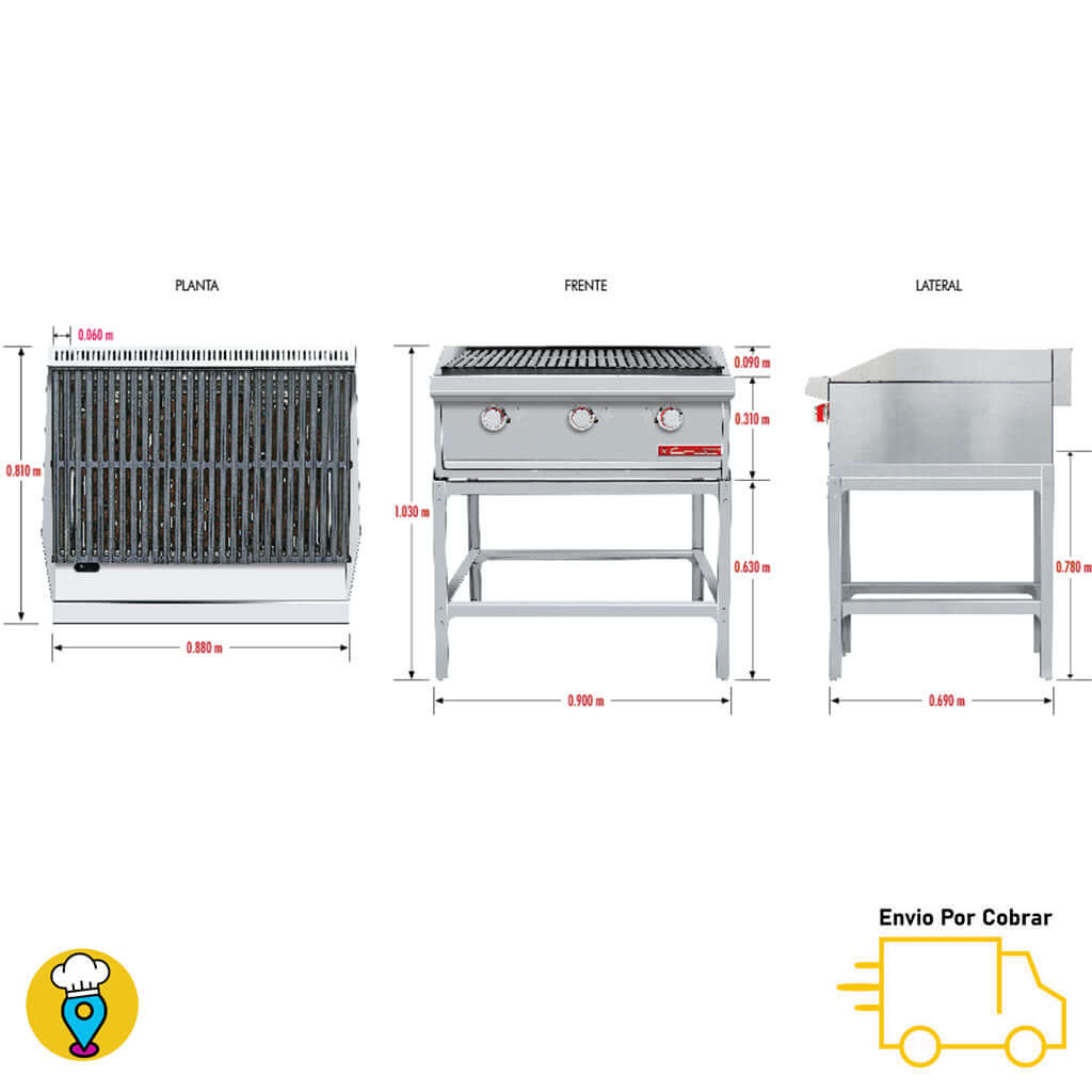 Asador 3 Secciones CORIAT - ACV-3 MASTER-Asadores-CORIAT-ElLugarDelChef.com