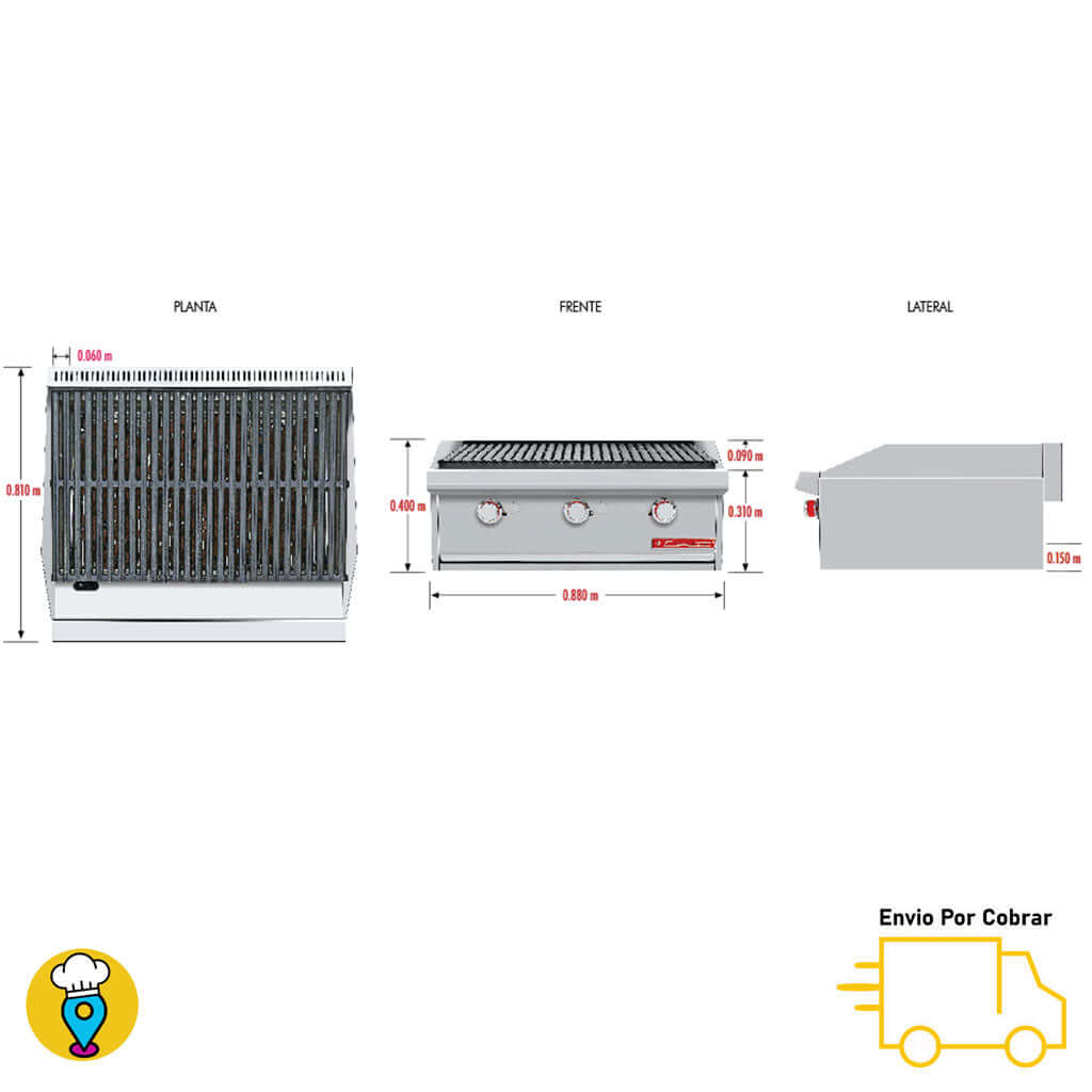 Asador 3 Secciones CORIAT - ACV-3 MASTER-Asadores-CORIAT-ElLugarDelChef.com