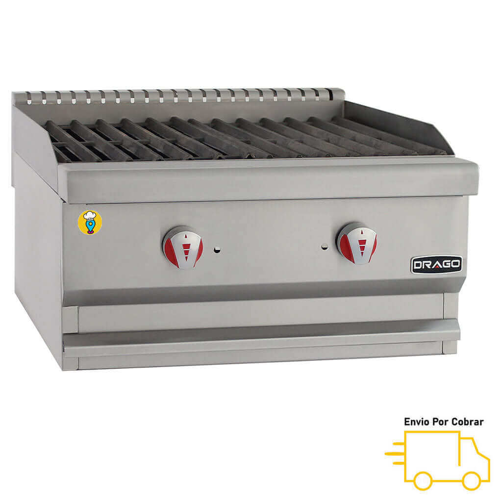 Asador a Gas Radiante 2 Secciones DRAGO - AG-2V-R-Asadores-DRAGO-ElLugarDelChef.com