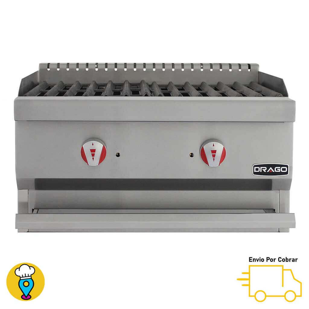 Asador a Gas Radiante 2 Secciones DRAGO - AG-2V-R-Asadores-DRAGO-ElLugarDelChef.com