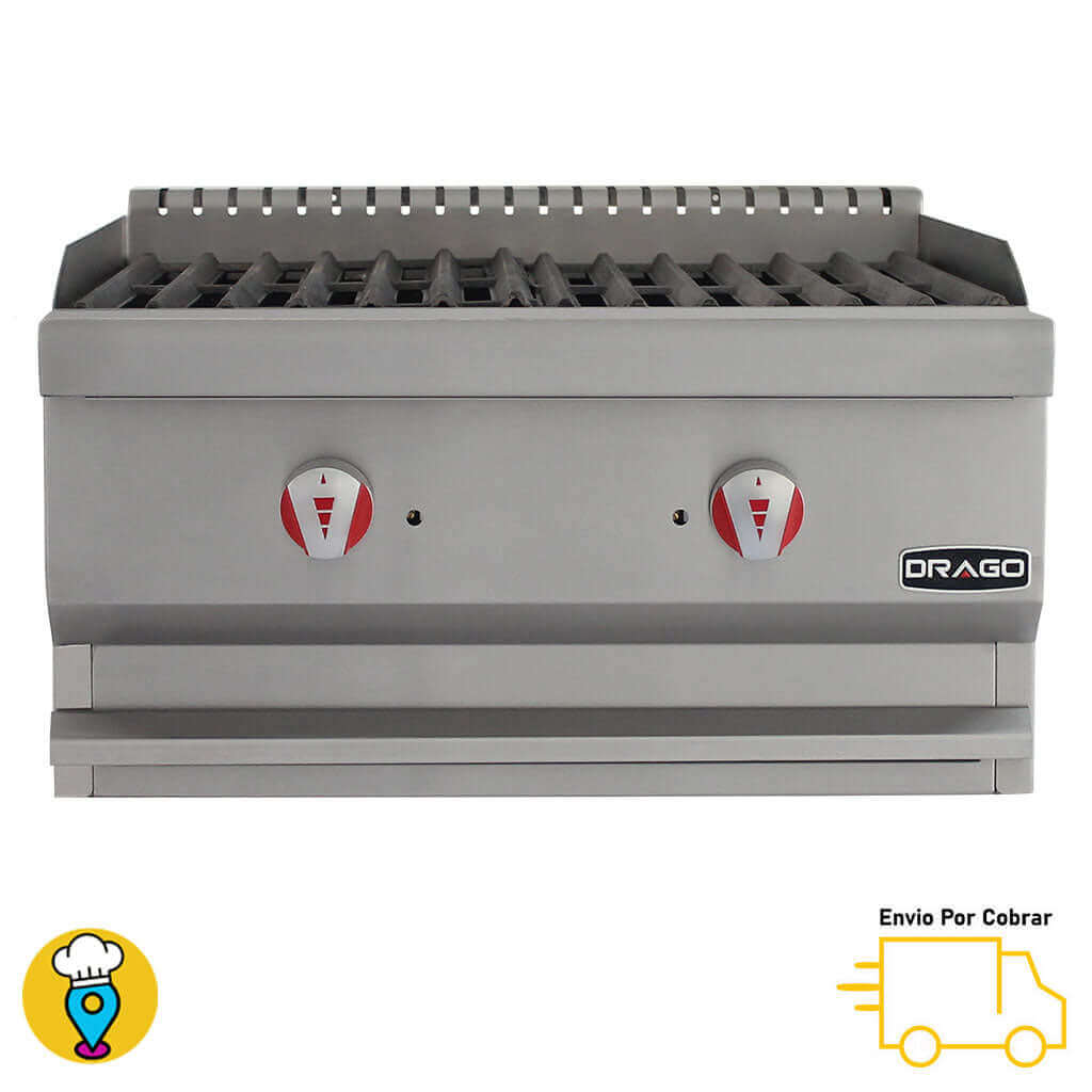 Asador a Gas Radiante 2 Secciones DRAGO - AG-2V-R-Asadores-DRAGO-ElLugarDelChef.com