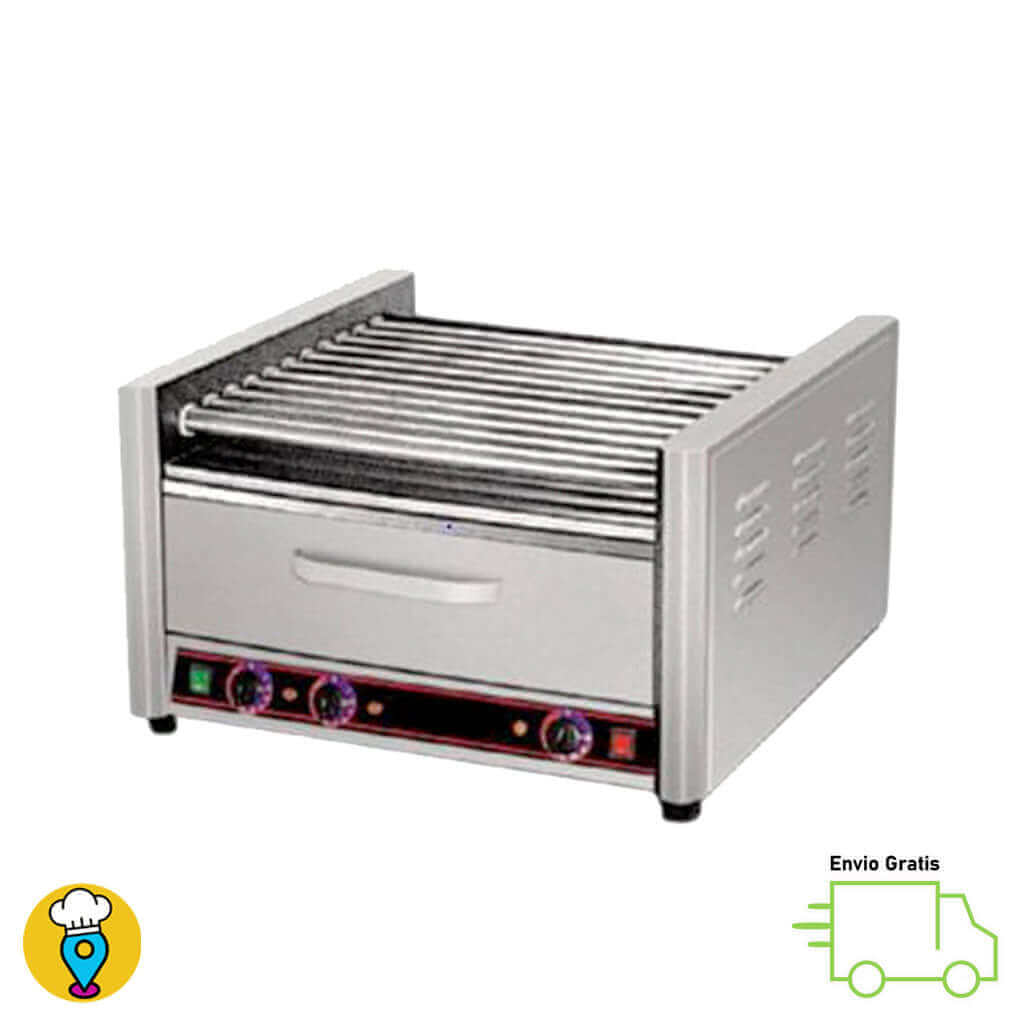 Asador de Salchicas Eléctrico con Cajón para Pan MIGSA - HHD-09A-Hotdogueras-MIGSA-ElLugarDelChef.com