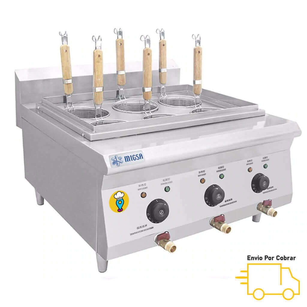 Cocedor de Pastas de 6 Canastillas MIGSA - BN600-E605-Cocedores de Pastas-MIGSA-ElLugarDelChef.com