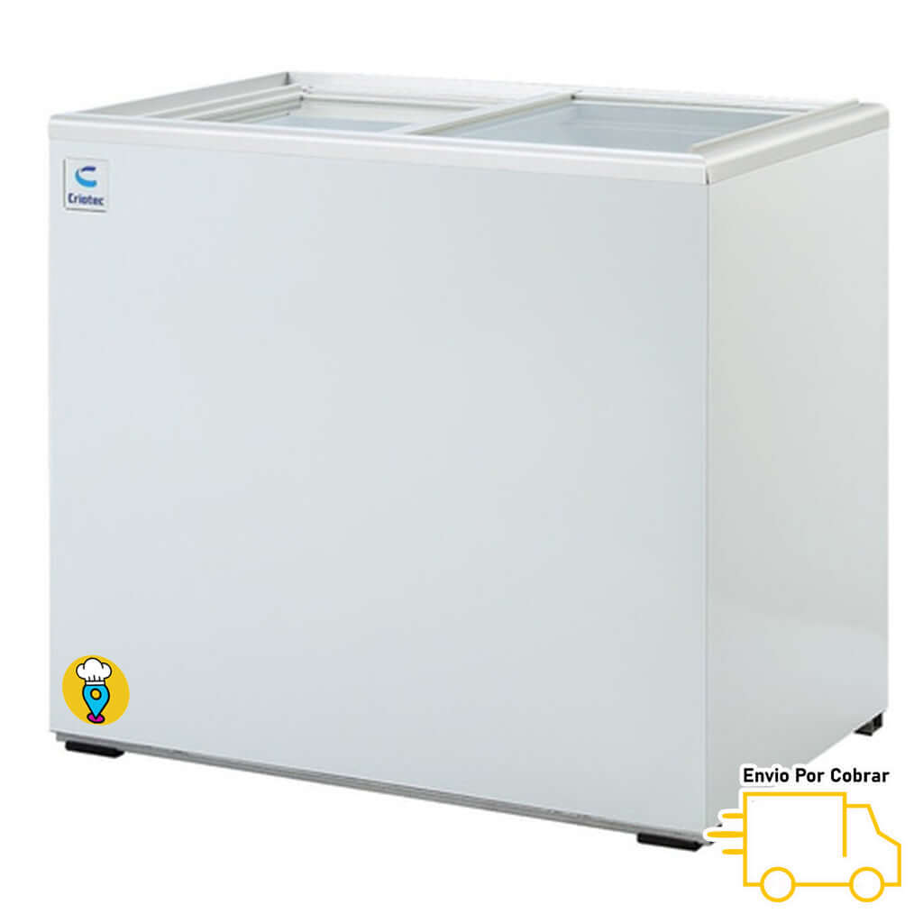 Congelador Puerta de Cristal Plano CRIOTEC - CCH-08-Congeladores Horizontales Tapa de Vidrio Plano-CRIOTEC-ElLugarDelChef.com