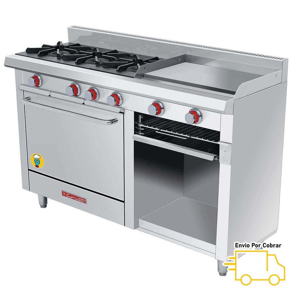 Estufa 3 Parrillas, Plancha, Gratinador y Horno CORIAT - EC-3-H-GRILL PETIT-Estufas MĂșltiples-CORIAT-ElLugarDelChef.com